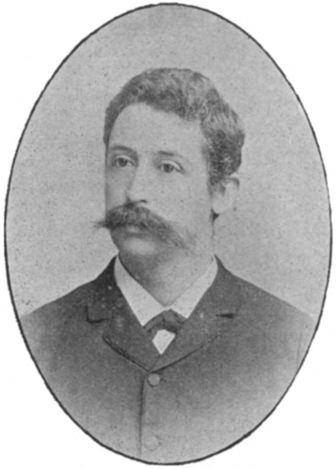 An engraved portrait of Christiaan Eijkman in middle age, bearded, in a dark coat, from a Dutch book of 1898